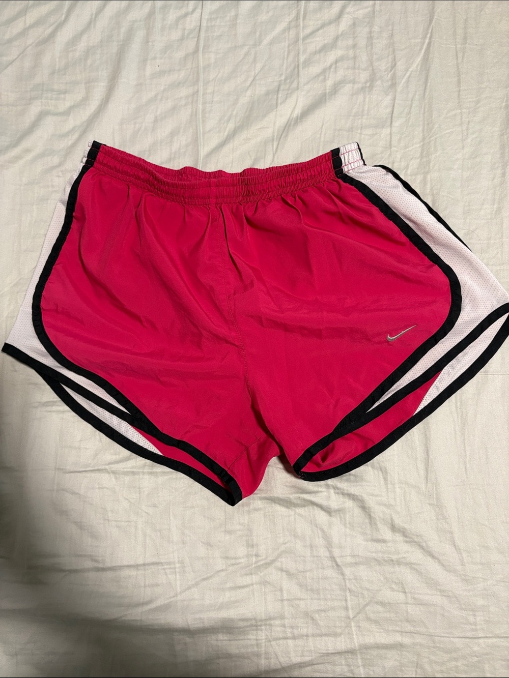 Nike Women's Bright Pink Athletic Running Shorts with Black Trim